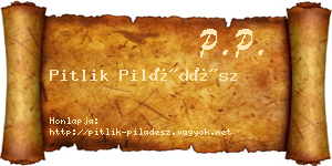 Pitlik Piládész névjegykártya